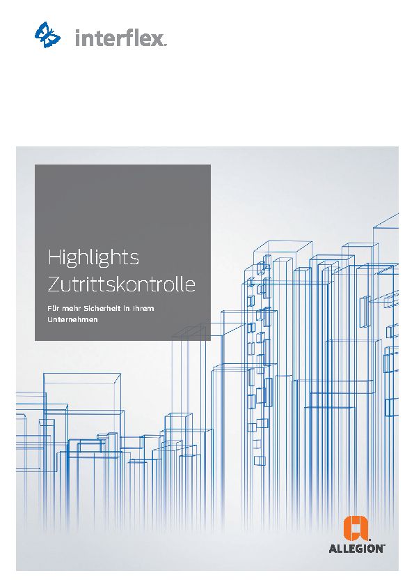 Highlights Zutrittskontrolle